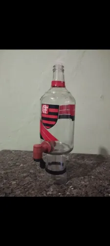 GARRAFA DE VIDRO 1 LITRO DO FLAMENGO 