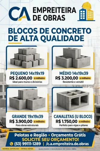 PROMOCAO DE BLOCO ESTRUTURAIS DIRETO DE FABRICA COM NOTA FISCAL