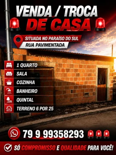 Vendo troco casa paraiso do sul