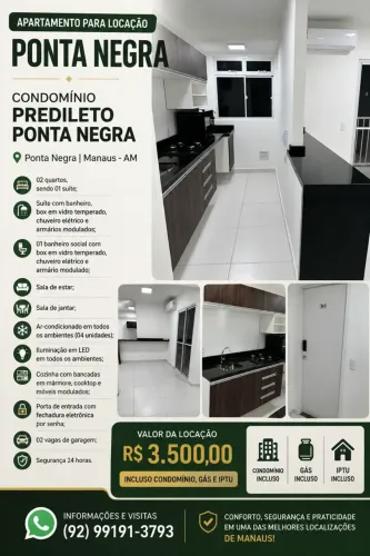 APARTAMENTO PARA LOCAÇÃO | PONTA NEGRA
