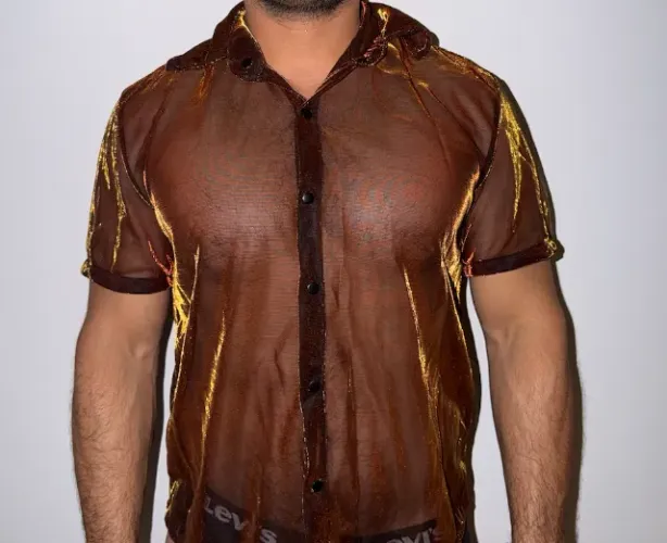 Camisa Transparente Amarela Meijour - M