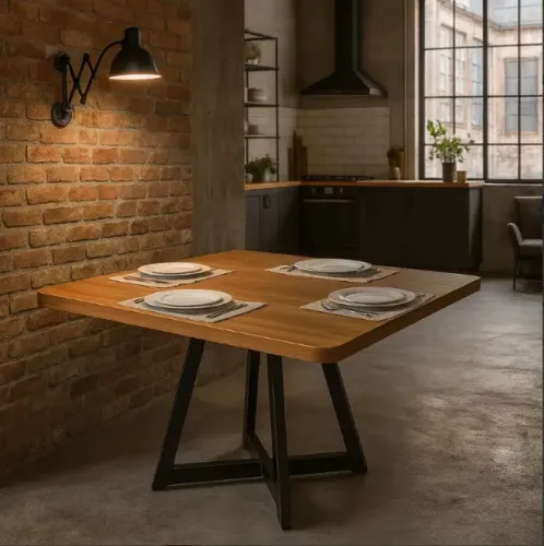 Mesa Oval De Jantar MDF e Metalon
