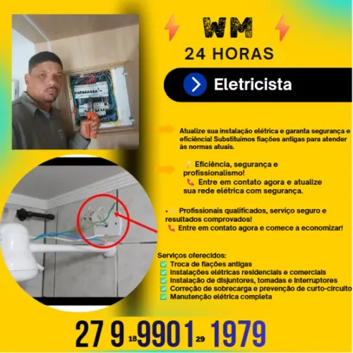 ELETRICISTA 24H - PROBLEMAS ELÉTRICOS? CHAME AGORA!