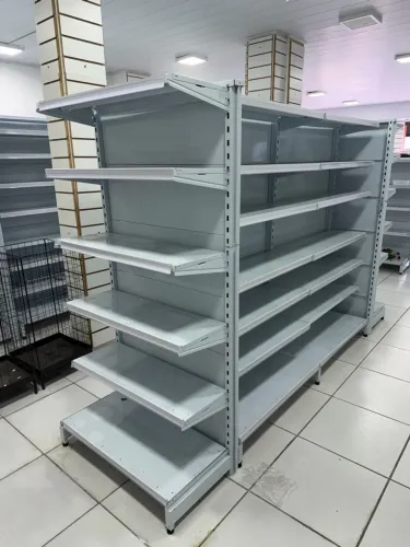 Gôndolas e Prateleiras de Aço para Loja - Lote Completo
