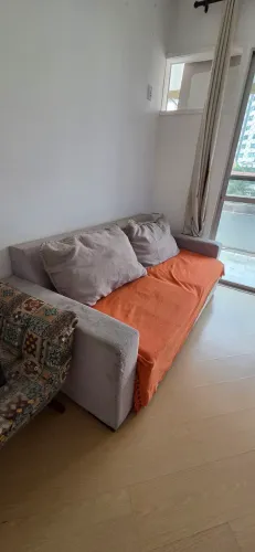 Sofá Retrátil Linho Cinza 2,20 x 1,00