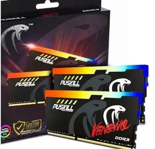 Memória RAM PUSKILL Memória RAM RGB DDR3 8GBx2 1600MHz