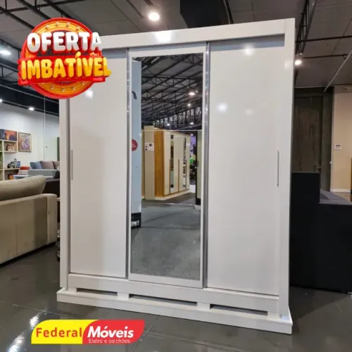 Guarda Roupa c/ Espelho 3 Portas 4 Gavetas - Mega Oferta!