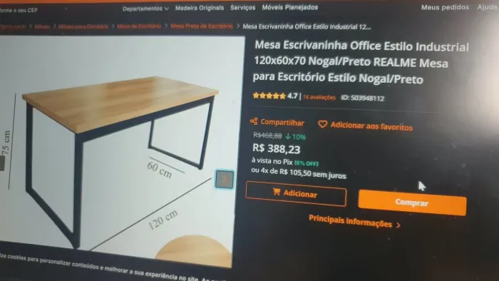 Mesa escrivaninha office industrial