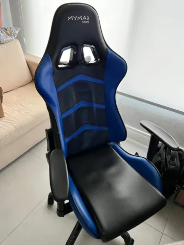 Cadeira Gamer Mymax Mx5, Até 150 Kg, Giratória, Preta e Azul