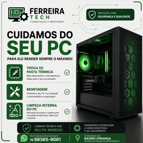 Limpeza, Troca de Pasta Térmica e Montagem de PC
