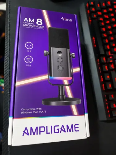 Microfone Gamer Fifine AM8 RGB USB/XLR | Qualidade Profissional