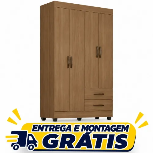Guarda roupa 4P - Carvalho