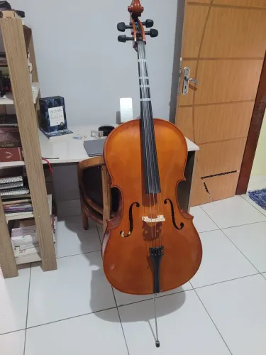 VIOLONCELO ALLAN 4/4 - SEM USO | REGULADO | CORDAS NOVAS + ARCO