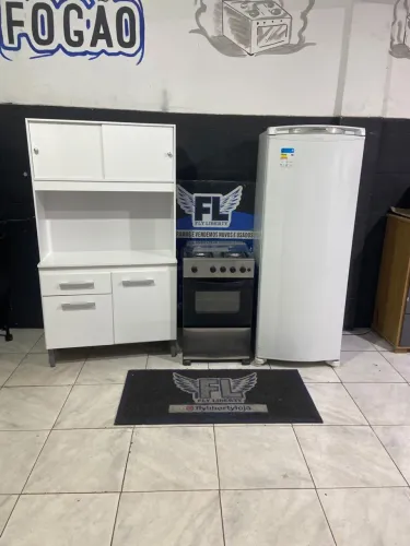 GELADEIRA CÔNSUL FROST FREE 350 LITROS FOGÃO 4 BOCAS MANUAL ARMÁRIO DE COZINHA