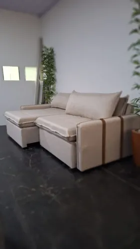 Sofá Cama 2.40cm Linho bege ou cinza