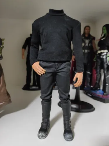 Hot toys figura com body e roupas pretas neo Matrix John wick Batman Bruce Wayne custom 