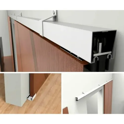 Kit Trilho para Porta de Correr com Suportes Branco Libra 2 Metros