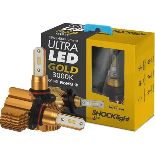 Lâmpada Automotiva Ultra Led Gold ShockLight Encaixe Hb3 Cor Original Amarelo