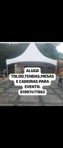 Locação de toldos.