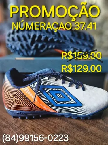 PROMOÇÃO CHUTEIRA SOCIETY UMBRO ILUSION  ORIGINAL-R$129.00 AVISTA. 