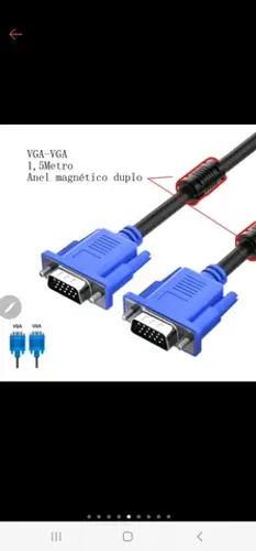 Cabo Vga e Vga Para Monitor Projetor Lcd Pc Tv 1.5Metro