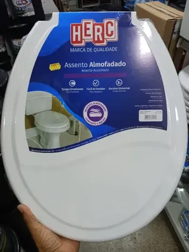 Tampa De Vaso Almofadado Assento Universal Vaso Oval Cor Branco