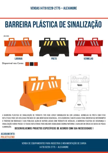 Barreira Plástica de Sinalização