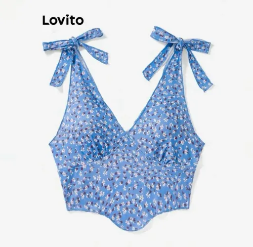 Blusinha Lovito Floral Azul - Novo