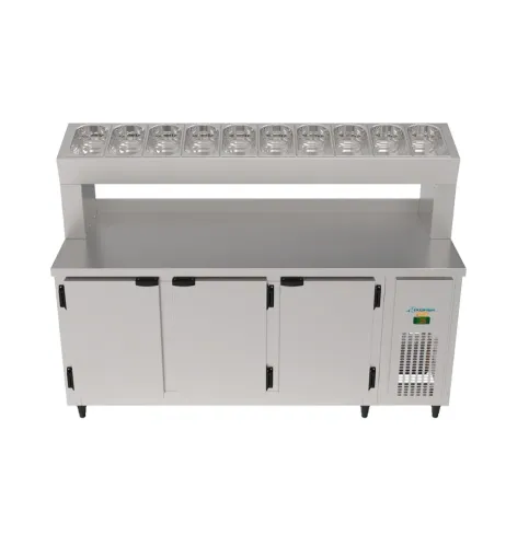 Ac balcão refrigerado 1.85mt condimentadora inox