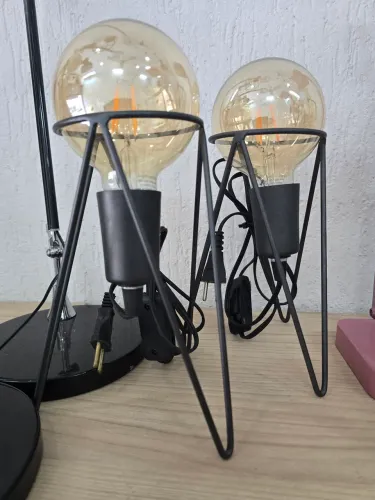 Par de Abajur Industrial com Lâmpada Filamento LED
