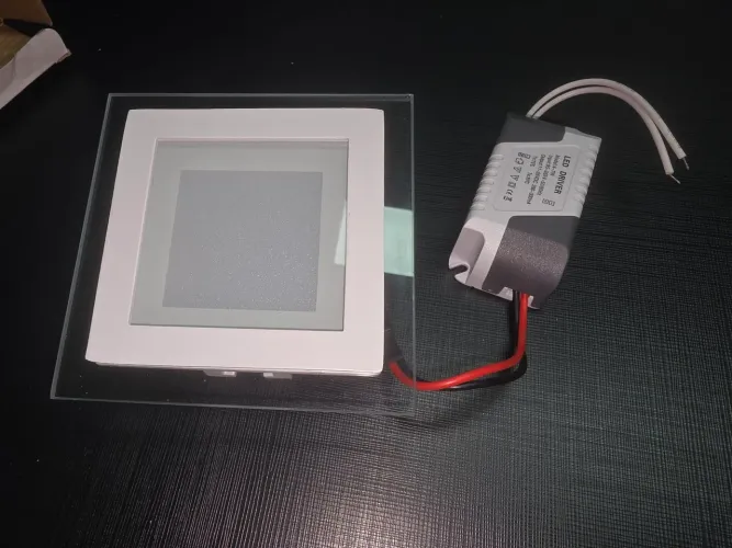 Paflon led 6W de Embutir Quadrado com Vidro