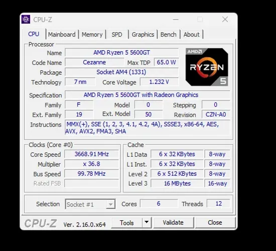 PC GAMER RYZEN 5600GT 32GB DE RAM