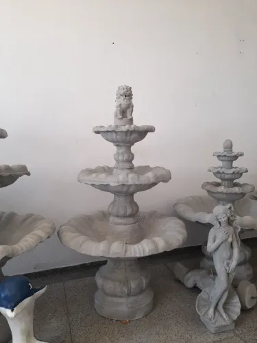 Fonte leão chinês grande de cimento para decoração de jardim