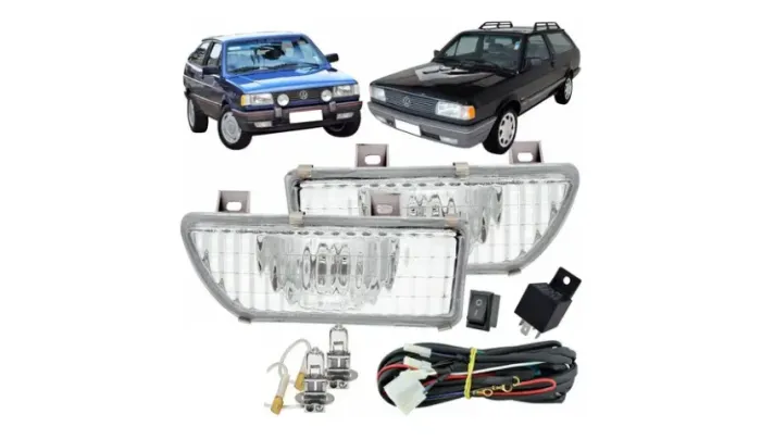 Farol Auxiliar de Neblina Completo para VW Gol Quadrado Cara chata G1