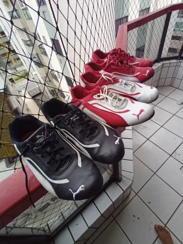 3 tênis puma sporte, n41/42 sapatilha academia e pedalar