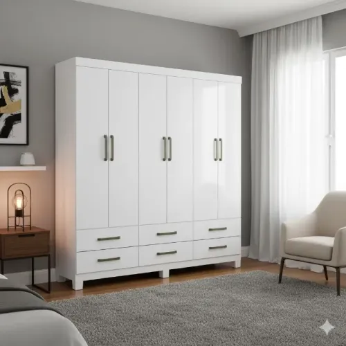 Guarda Roupa Dallas Branco (PARCELA EM ATÉ 10X SEM JUROS)