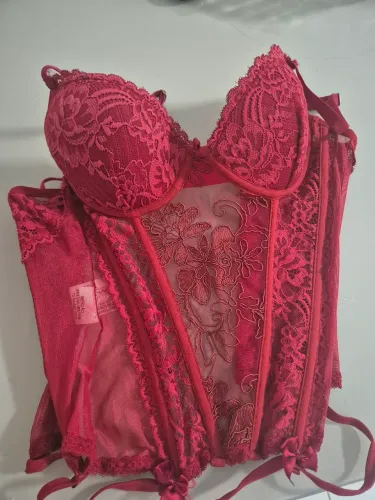 Body lingerie vermelho rendado
