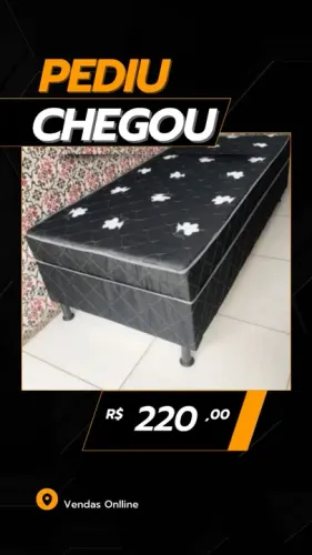 Cama Box Solteiro _ 1.88x0.88x0.53*Pagamento apenas no ato da entrega*