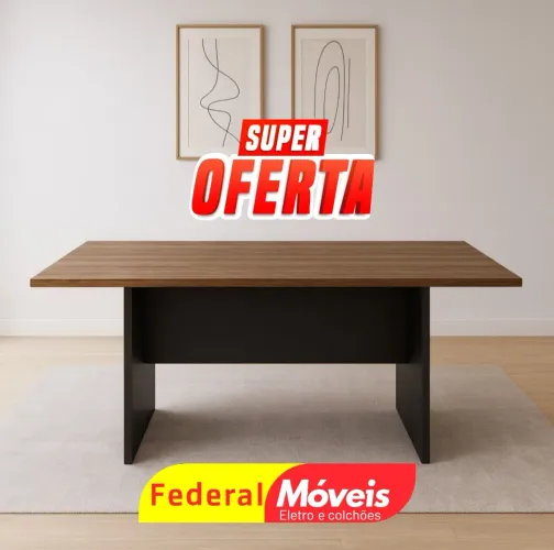 Mesa de Escritório Reunião 0,75x2,00x1,00 - Ideal para equipes e reuniões!