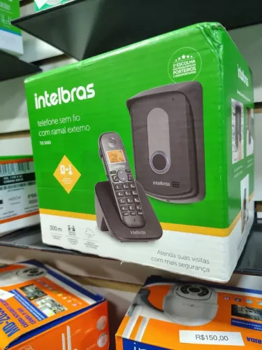 Interfone sem fio com Ramal Externo TIS 5010 Preto Intelbras