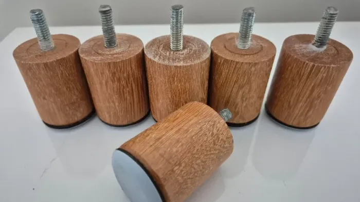 Conjunto 6 Pés Baixos para Cama Box de Madeira 5cm Cor Mel 