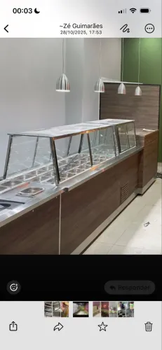 Balcão refrigerado com pista fria self service açaí sorvetes