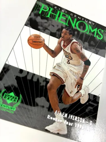 Allen Iverson Premium 2º Ano com Efeito Metálico Fenômeno 1998 Card NBA Basquete Coleção 7