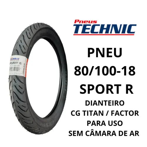 Pneu 80/100-18 Technic - Novo (1 pneu)