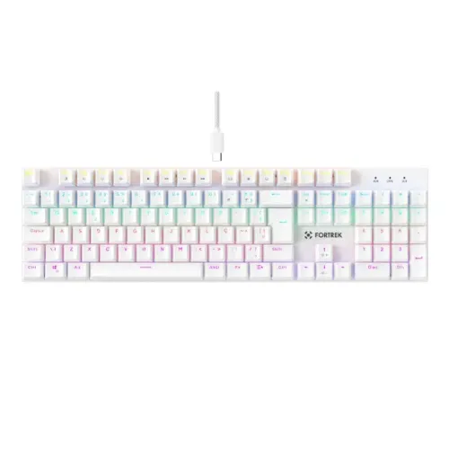 Teclado Mecânico Fortrek Gravity White 100 Fullsized Switch Red - WZetta