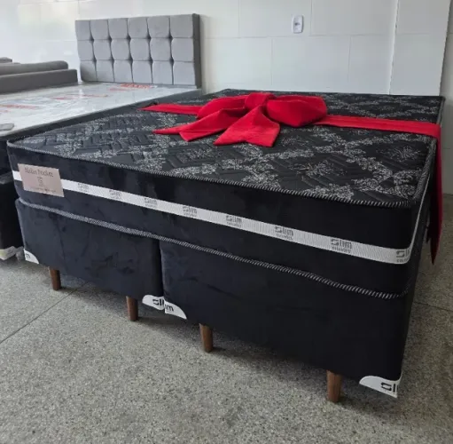 Cama Queen - Base e colchão de molas ensacadas - Entrega Grátis