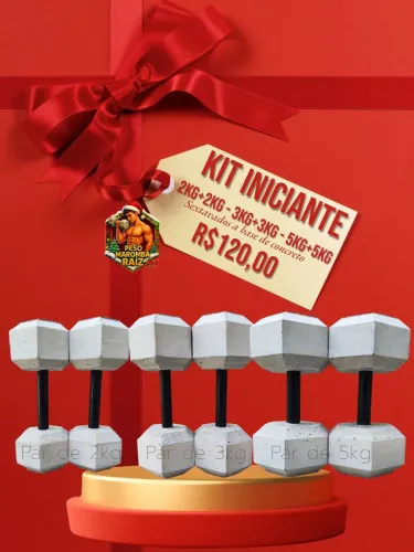 Halteres kit iniciante com 3 pares (2+2/3+3 e 5+5kg) Retire na Rua Pedro Afonso 310 SA