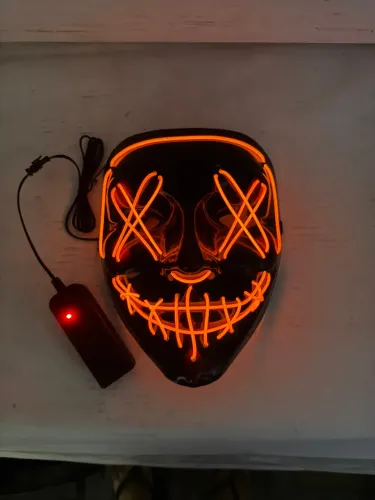 Mascara Neon Led Carnaval Cosplay Festa Fantasia Terror Hallowen
