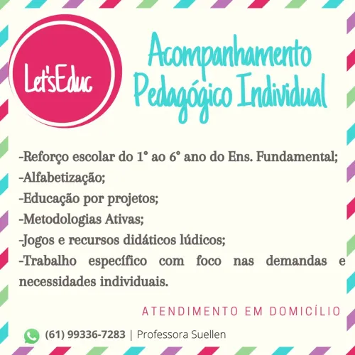 Acompanhamento Pedagógico Individual e Reforço Escolar