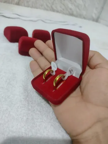 Alianças banhada a ouro 18k
